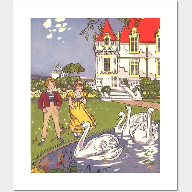 Vintage Fairy Tales, The Ugly Duckling by  Hans Christian Andersen Wall Art by MasterpieceCafe